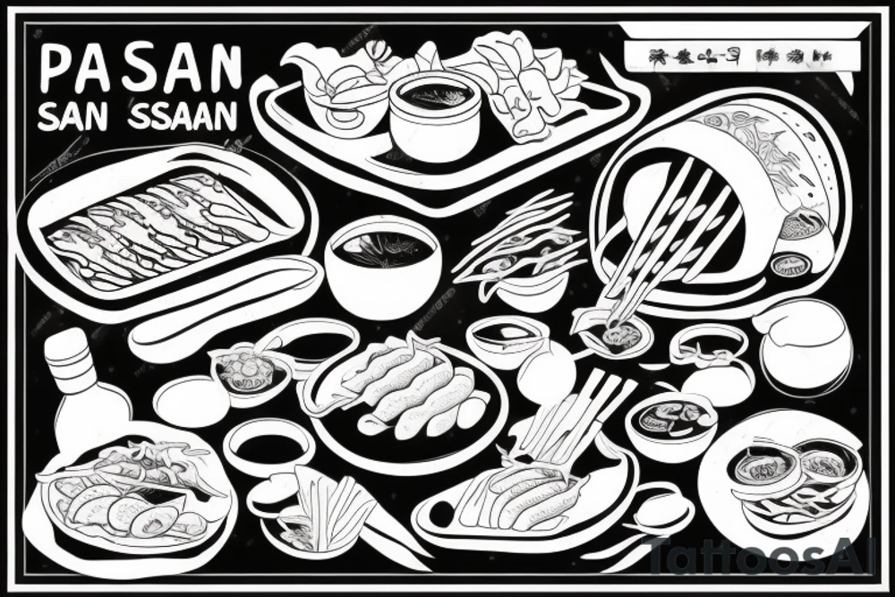 pan asian street food resturant. food runner. eat, sleep, chi, repeat. tattoo idea