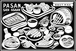 pan asian street food resturant. food runner. eat, sleep, chi, repeat. tattoo idea