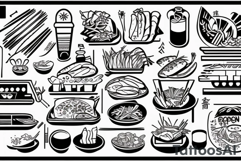 pan asian street food resturant. food runner. eat, sleep, chi, repeat. tattoo idea