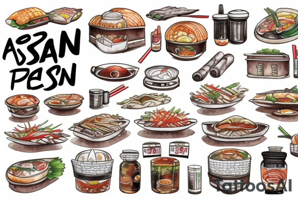 pan asian street food resturant. food runner. eat, sleep, chi, repeat. tattoo idea