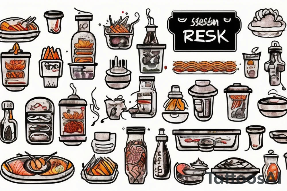 asian street food resturant. food runner. eat, sleep, chi, repeat. tattoo idea