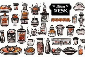 asian street food resturant. food runner. eat, sleep, chi, repeat. tattoo idea