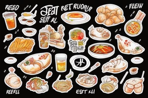 asian street food resturant. food runner. eat, sleep, chi, repeat. tattoo idea