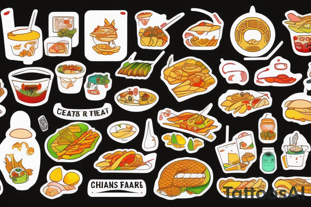 asian street food resturant. food runner. eat, sleep, chi, repeat. tattoo idea