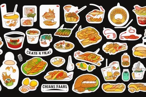 asian street food resturant. food runner. eat, sleep, chi, repeat. tattoo idea
