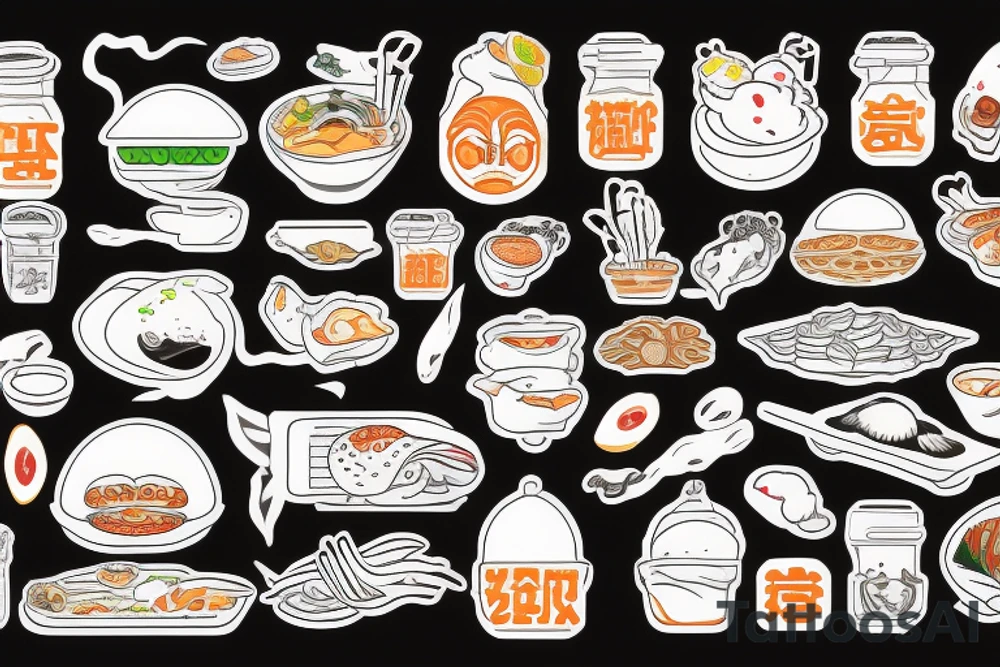 asian street food resturant. food runner. eat, sleep, chi, repeat. tattoo idea