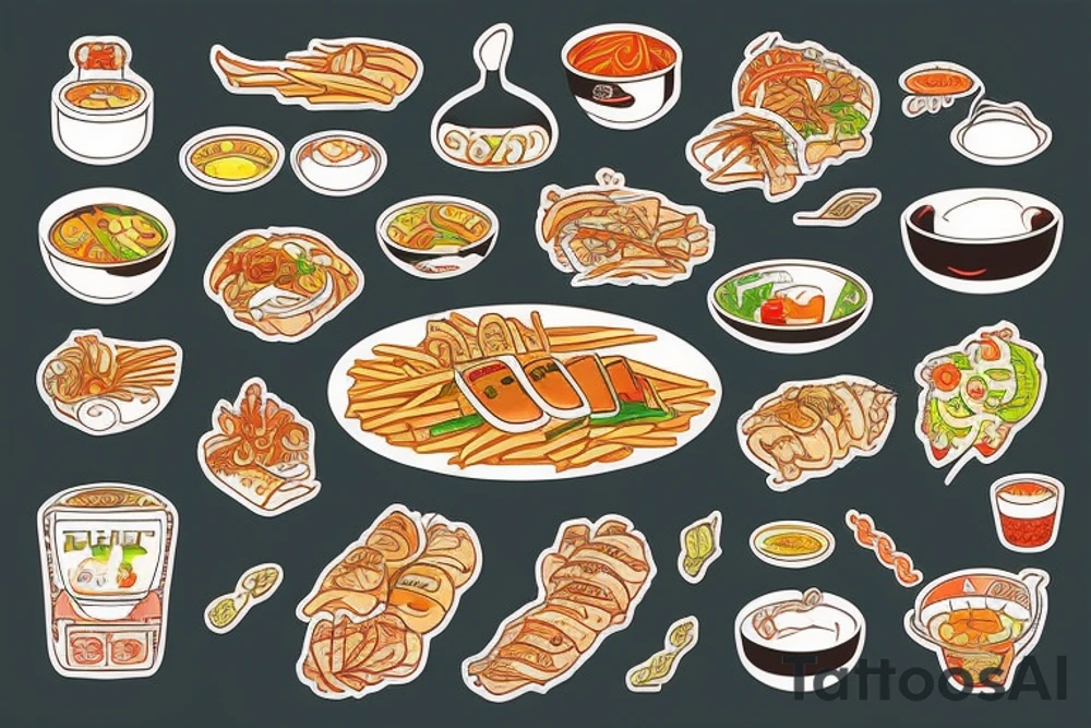 asian street food resturant called chi. food runner. eat, sleep, chi, repeat. tattoo idea