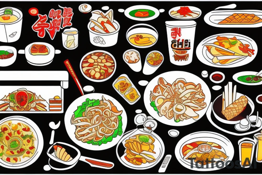 asian street food resturant called chi. food runner. eat, sleep, chi, repeat. tattoo idea