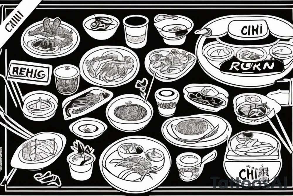 asian street food resturant called chi. food runner. eat, sleep, chi, repeat. tattoo idea