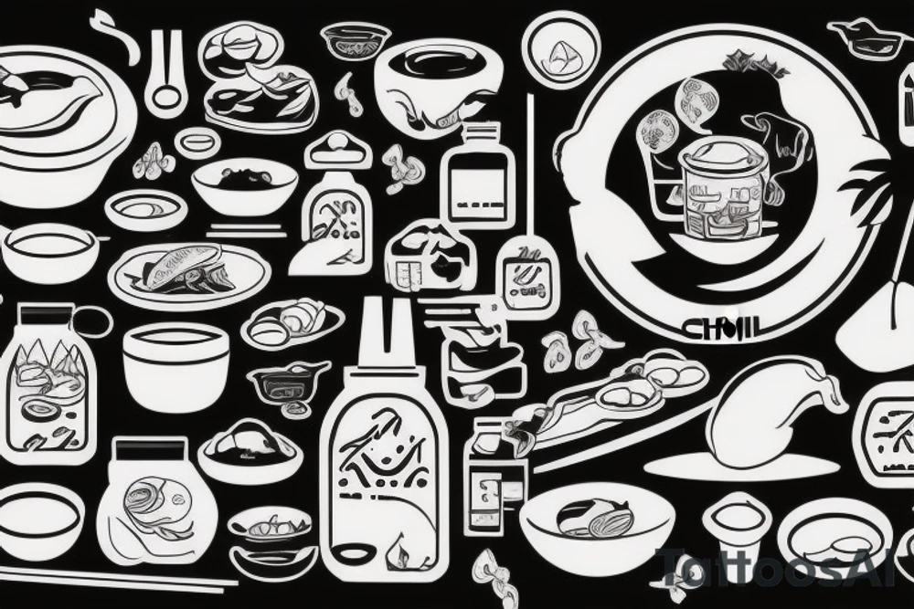 asian street food resturant called chi. food runner. eat, sleep, chi, repeat. tattoo idea