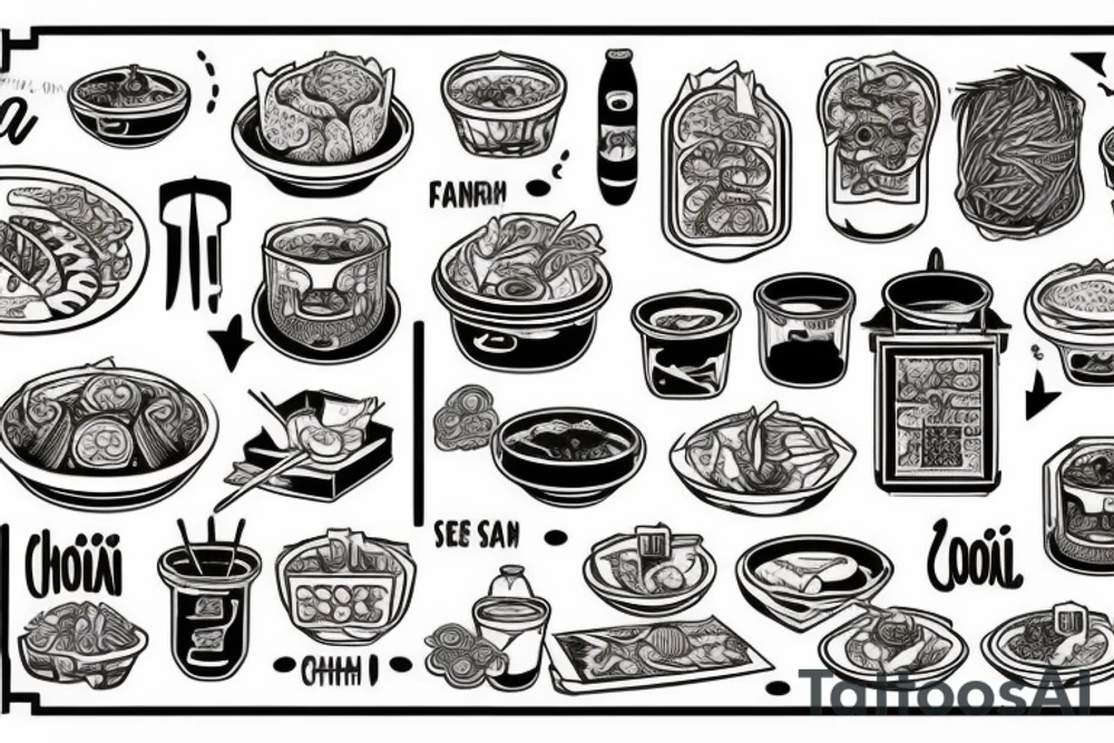 asian street food resturant called chi. food runner. eat, sleep, chi, repeat. tattoo idea