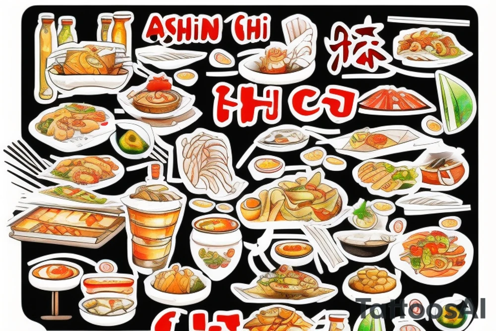 asian street food resturant called chi. food runner. eat, sleep, chi, repeat. tattoo idea