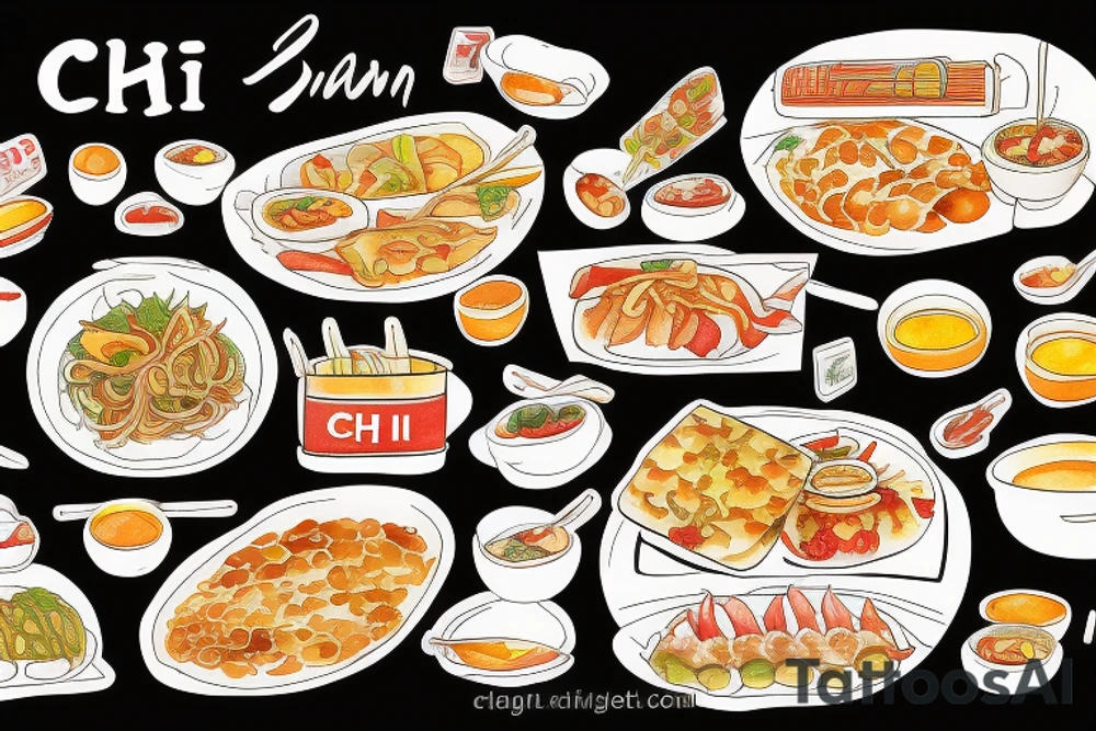 asian street food resturant called chi. food runner. eat, sleep, chi, repeat. tattoo idea