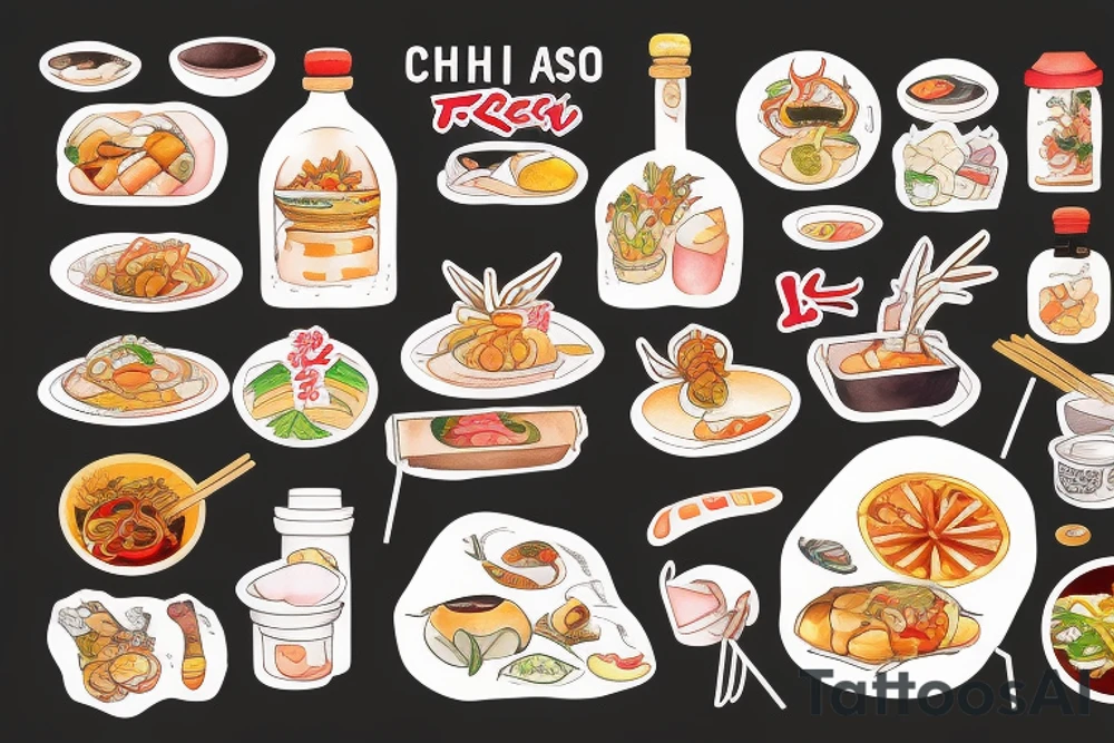 asian street food resturant called chi. food runner. eat, sleep, chi, repeat. tattoo idea