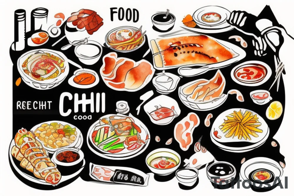asian street food resturant called chi. food runner. eat, sleep, chi, repeat. tattoo idea