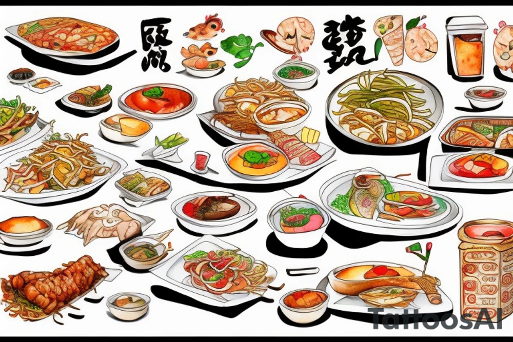 asian street food resturant called chi. food runner. eat, sleep, chi, repeat. tattoo idea