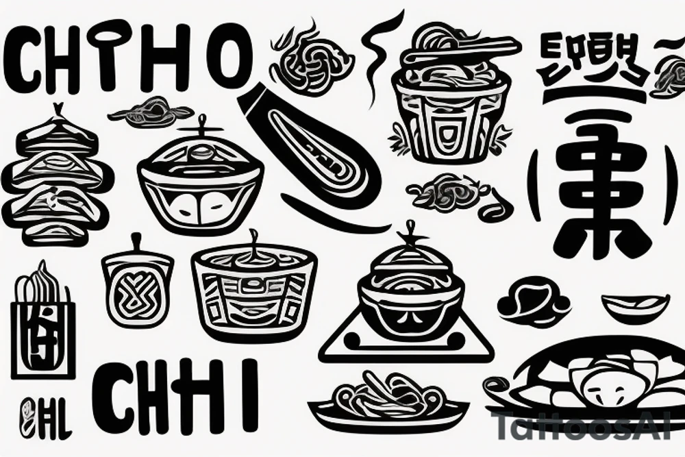 asian street food resturant called chi. food runner. eat, sleep, chi, repeat. tattoo idea