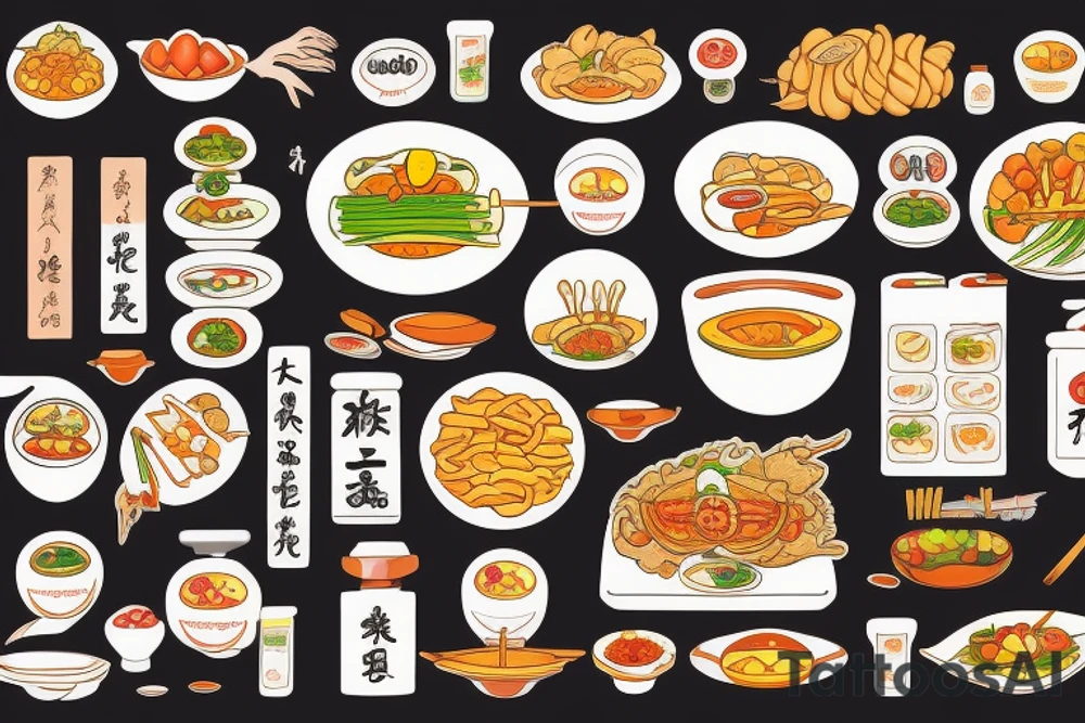 asian street food resturant called chi. food runner. eat, sleep, chi, repeat. tattoo idea