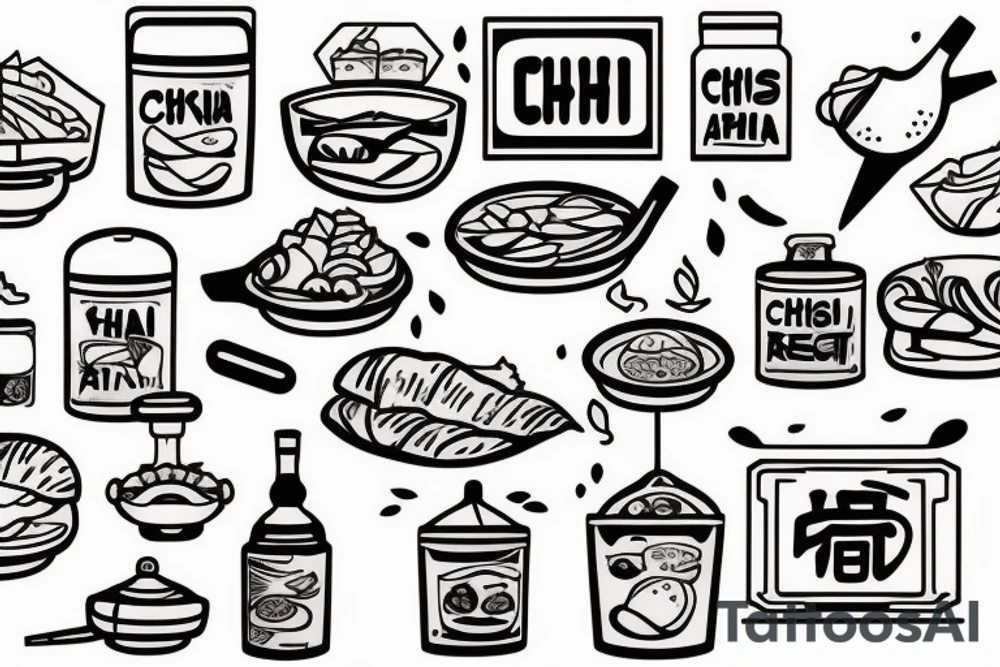 asian street food resturant called chi. food runner. eat, sleep, chi, repeat. tattoo idea