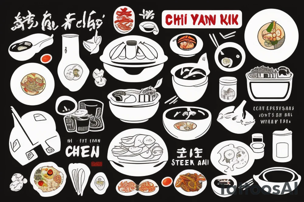asian street food resturant called chi. food runner. eat, sleep, chi, repeat. tattoo idea