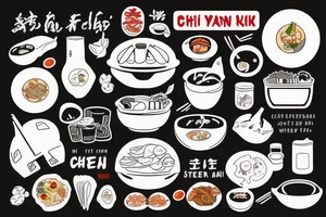 asian street food resturant called chi. food runner. eat, sleep, chi, repeat. tattoo idea