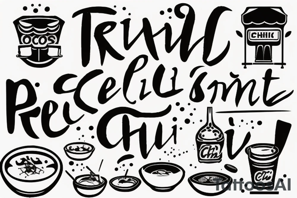 asian street food resturant called chi resturant. food runner. eat, sleep, chi, repeat. tattoo idea