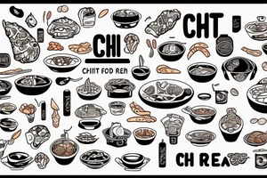 eat, sleep, chi, repeat. asian street food resturant called chi resturant. food runner. tattoo idea