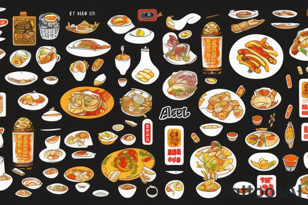 eat, sleep, chi, repeat. asian street food resturant called chi resturant. food runner. tattoo idea