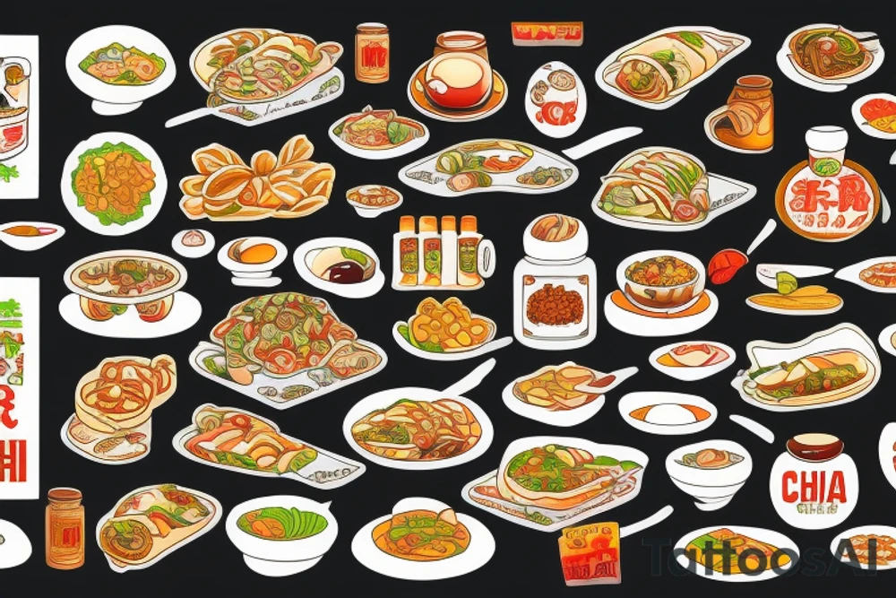 eat, sleep, chi, repeat. asian street food resturant called chi resturant. food runner. tattoo idea