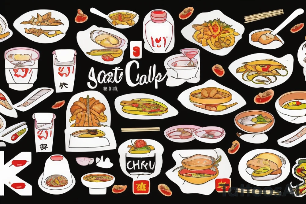 eat, sleep, chi, repeat. asian street food resturant called chi resturant. food runner. tattoo idea
