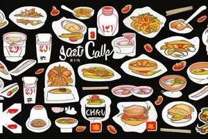eat, sleep, chi, repeat. asian street food resturant called chi resturant. food runner. tattoo idea