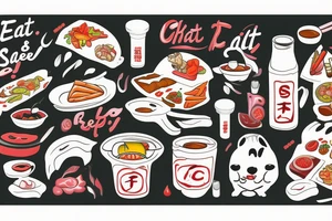 eat, sleep, chi, repeat. asian tappas resturant called chi resturant. food runner. tattoo idea