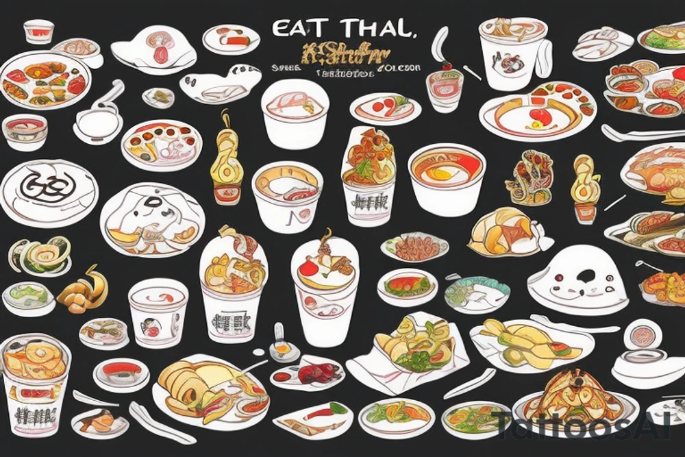 eat, sleep, chi, repeat. asian tappas resturant called chi resturant. food runner. tattoo idea