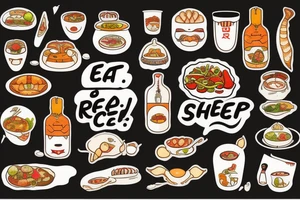 eat, sleep, chi, repeat. asian tappas resturant called chi resturant. food runner. tattoo idea