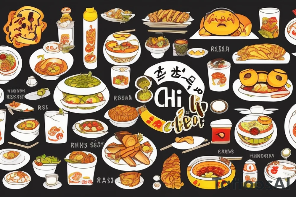 eat, sleep, chi, repeat. asian tappas resturant called chi resturant. food runner. tattoo idea