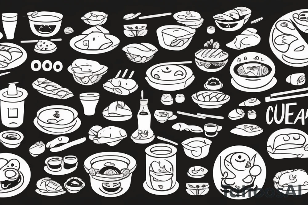 eat, sleep, chi, repeat. asian tappas resturant called chi resturant. food runner. tattoo idea