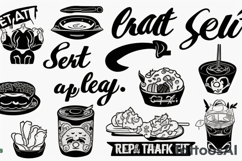 eat, sleep, chi, repeat. asian tappas resturant called chi resturant. food runner. tattoo idea