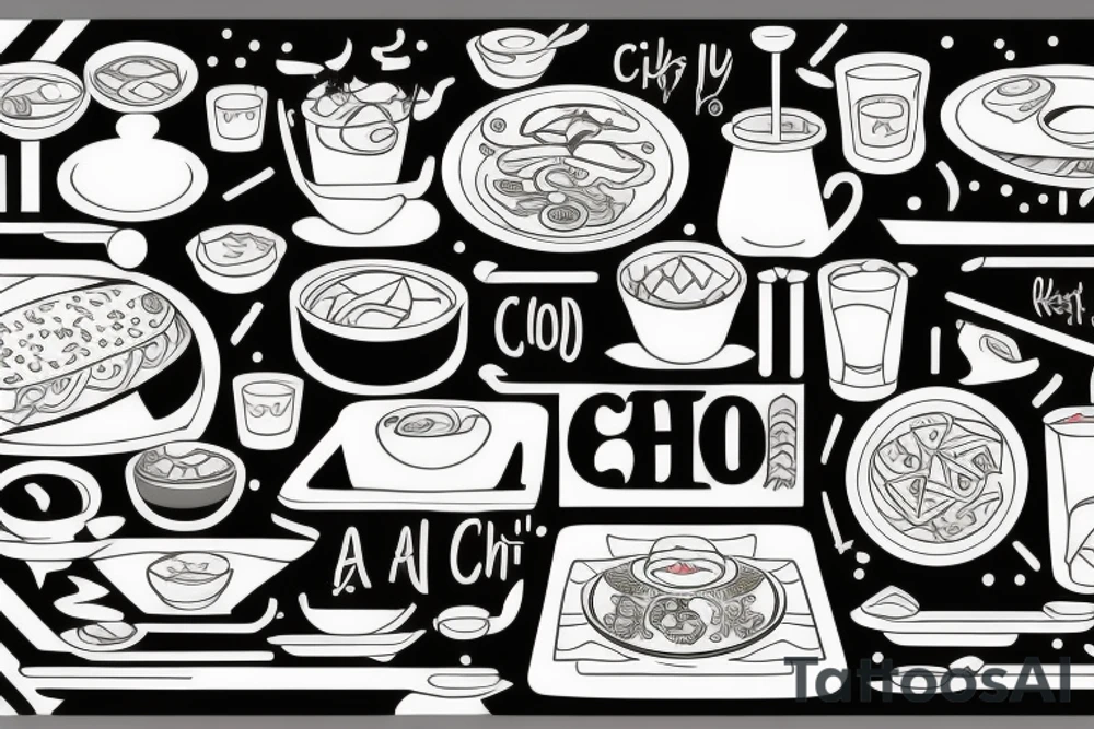 eat, sleep, chi, repeat. asian tappas resturant called chi resturant. food runner. tattoo idea