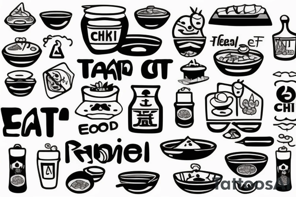 eat, sleep, chi, repeat. asian tappas resturant called chi resturant. food runner. tattoo idea
