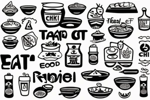eat, sleep, chi, repeat. asian tappas resturant called chi resturant. food runner. tattoo idea