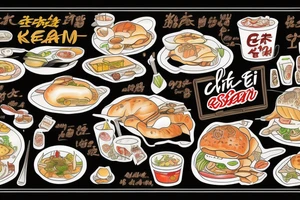 eat, sleep, chi, repeat. asian tappas resturant called chi resturant. food runner. tattoo idea