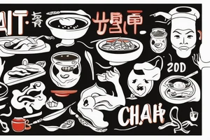 eat, sleep, chi, repeat. asian tappas a la carte resturant called chi resturant. food runner. tattoo idea