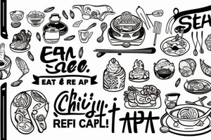 eat, sleep, chi, repeat. asian tappas a la carte resturant called chi resturant. food runner. tattoo idea