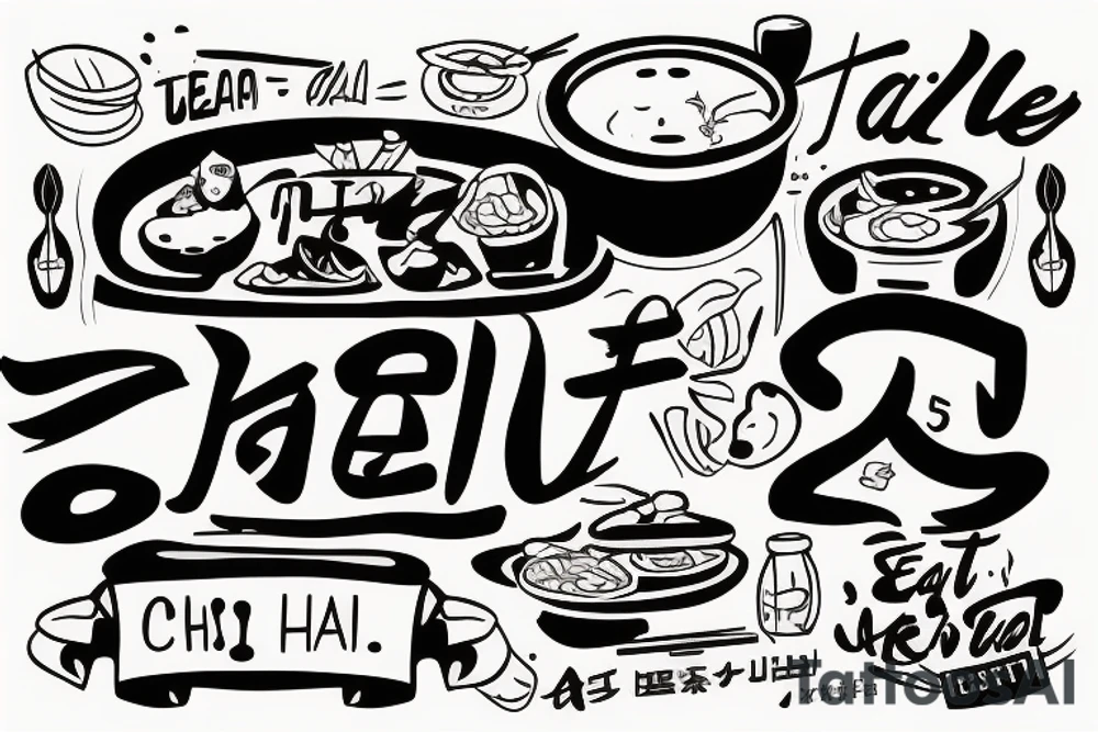 eat, sleep, chi, repeat. asian tappas a la carte resturant called chi resturant. food runner. tattoo idea