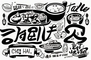 eat, sleep, chi, repeat. asian tappas a la carte resturant called chi resturant. food runner. tattoo idea