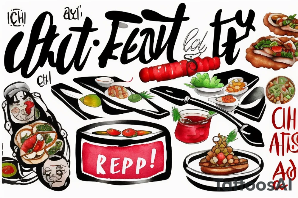 eat, sleep, chi, repeat. asian tappas a la carte resturant called chi resturant. food runner. tattoo idea