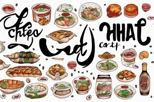 eat, sleep, chi, repeat. asian tappas a la carte resturant called chi resturant. food runner. tattoo idea