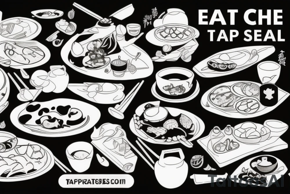 eat, sleep, chi, repeat. asian tappas a la carte resturant, chi resturant. tattoo idea