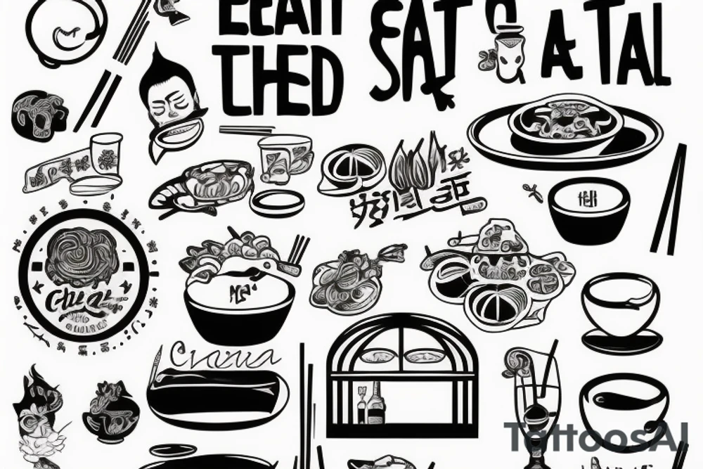 eat, sleep, chi, repeat. asian tappas a la carte resturant, chi resturant. tattoo idea