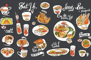 eat, sleep, chi, repeat. asian tappas a la carte resturant, chi resturant. tattoo idea